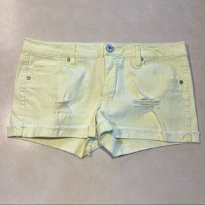 Sapphire Ink Light Neon Yellow Jean Shorts Size 9